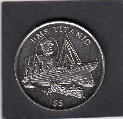 Beschrijving: 5 Dollar SHIP R.M.S. TITANIC
